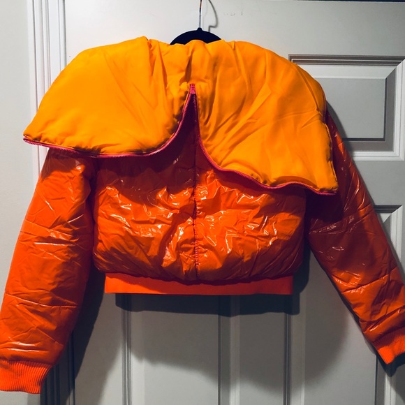 Adidas Stella Sport Puffer Jacket Orange NWT - Picture 6 of 8